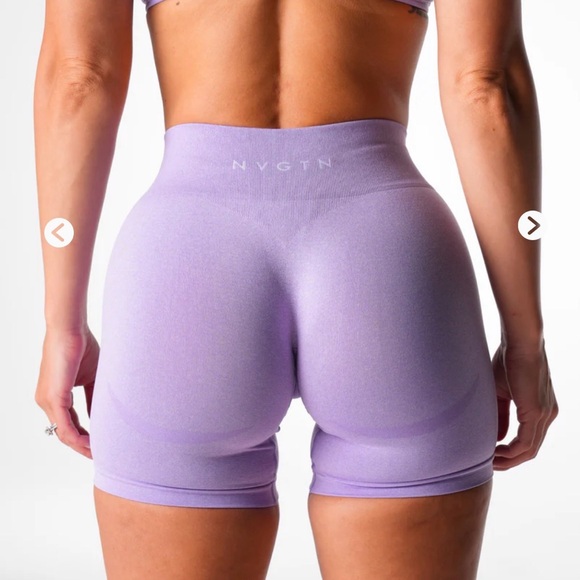 NVGTN Mid Rise Contour Seamless Shorts - Lilac - Picture 7 of 7